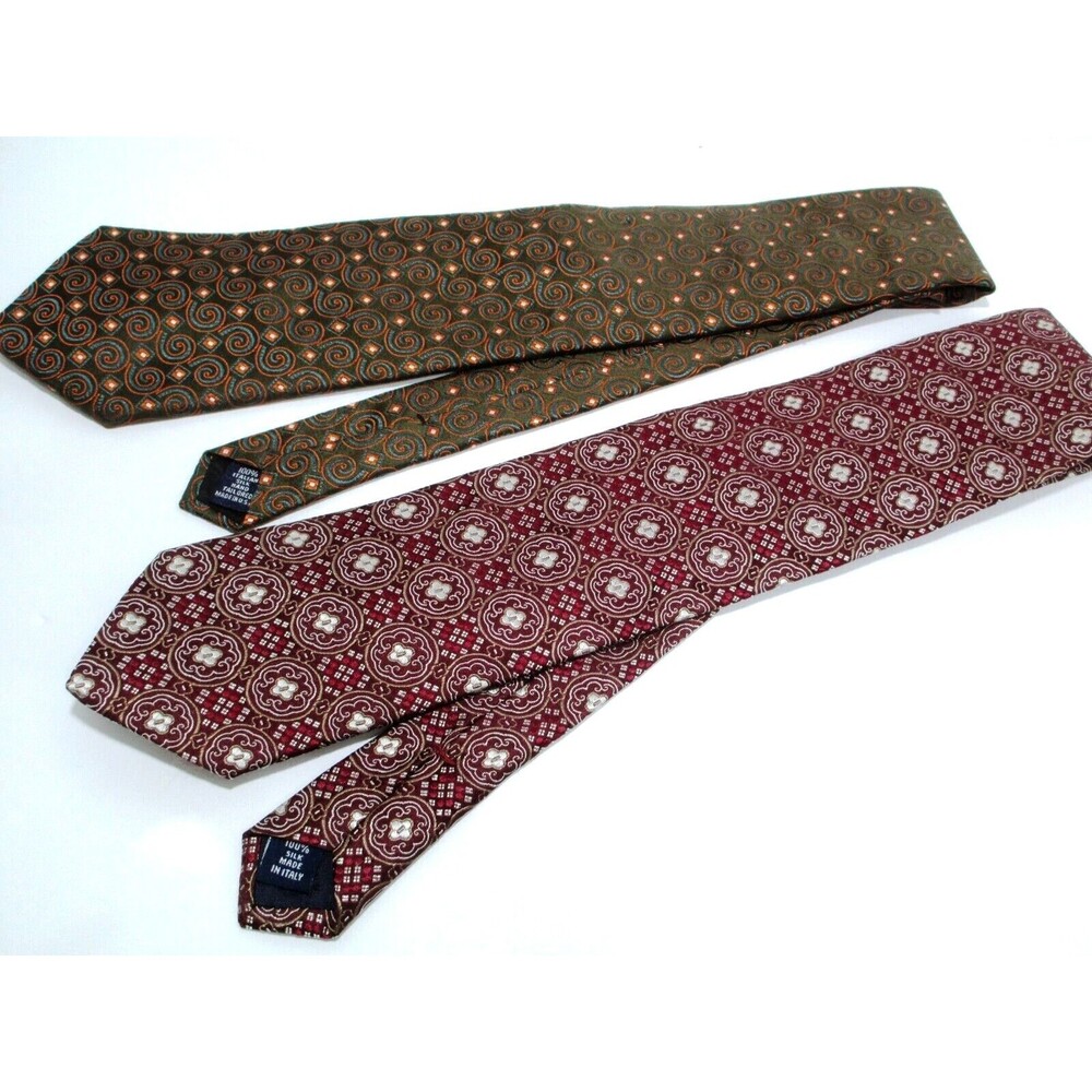 Paul Fredrick Italian Silk Tie Lot of 2 Hand Tailored